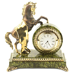 Часы настольные бронзовые с декором в виде коня Horse Stone Clock варинант исполнения - 3 | Loft Concept в Москве