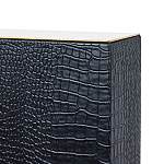 Настольная лампа с черным основанием из текстурированной кожи и белым абажуром Noir Allure  варинант исполнения - 3 | Loft Concept в Москве