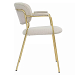 Стул Singer Chair с подлокотниками серый на золотистых ножках варинант исполнения - 2 | Loft Concept в Москве