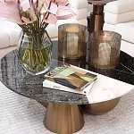 Дизайнерский журнальный стол с круглой столешницей на 3-х геометрических ножках Lehumod варинант исполнения - 2 | Loft Concept в Москве