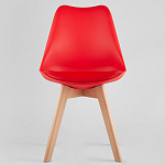 Стул с основой из пластика и мягким сиденьем Arvika Red варинант исполнения - 2 | Loft Concept в Москве