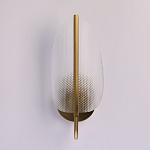 Бра с изогнутым рельефным плафоном Textured Glass варинант исполнения - 3 | Loft Concept в Москве