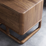 Прикроватный деревянный столик с 2-мя ящиками Moon Walnut Furniture варинант исполнения - 5 | Loft Concept в Москве