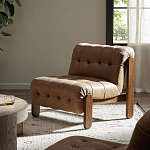 Кресло с деревянным каркасом и обивкой из кожи Medieval Furniture варинант исполнения - 2 | Loft Concept в Москве