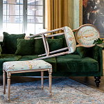 Банкетка из массива бука светло-зеленая с растительным орнаментом Raffael Angel Floral Banquette варинант исполнения - 4 | Loft Concept в Москве