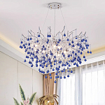 Люстра с синими стеклянными подвесками в форме капель FAIRYTREE Light варинант исполнения - 2 | Loft Concept в Москве