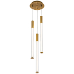 Подвесной светильник с 3-мя плафонами Cateline Brass Trio Tube Hanging Lamp варинант исполнения - 2 | Loft Concept в Москве