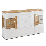 Комод с белым глянцевым фасадом с 2-мя дверцами и ящиками Grace of Furniture  варинант исполнения - 1 | Loft Concept в Москве