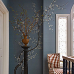 Обои ручная роспись Nara Original colourway on Summer Sky slub silk варинант исполнения - 1 | Loft Concept в Москве