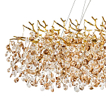 Линейная люстра с хрустальными подвесками Fairytree Gold Crystal Linear Chandelier 14 варинант исполнения - 3 | Loft Concept в Москве