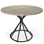 Стол обеденный с круглой бежево-серой столешницей Harris Collection варинант исполнения - 1 | Loft Concept в Москве