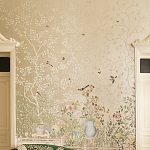Обои ручная роспись Temple Newsam White Gold gilded silk варинант исполнения - 3 | Loft Concept в Москве