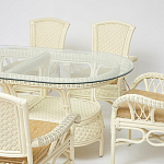 Комплект обеденный из ротанга Eloise grand white варинант исполнения - 2 | Loft Concept в Москве