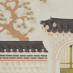 Обои ручная роспись The Art of Learning and Steps for the Flowers by Teo Yang Original colourway on Icefield India tea paper варинант исполнения - 2 | Loft Concept в Москве