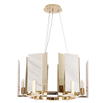 Люстра подвесная круглая с мраморными прямоугольными вставками и золотым основанием Диаметр 55 см Marble square Chandelier варинант исполнения - 2 | Loft Concept в Москве