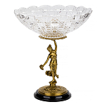 Чаша стеклянная прозрачная на бронзовой подставке с фигуркой девушки Eden Garden варинант исполнения - 1 | Loft Concept в Москве