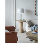 Столик приставной с круглой столешницей Textured Cream Table варинант исполнения - 6 | Loft Concept в Москве