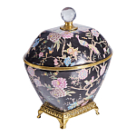 Шкатулка черного цвета с цветочной росписью Eden Garden варинант исполнения - 4 | Loft Concept в Москве