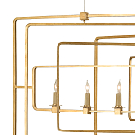 Люстра золотая из пересекающихся прямоугольных элементов Thin Intersecting Rectangles варинант исполнения - 1 | Loft Concept в Москве