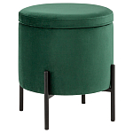 Зеленый пуф на черных ножках SANJAY варинант исполнения - 1 | Loft Concept в Москве