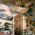 Обои ручная роспись Bamboo River Blossom Original colourway on Deep Rich Gold gilded paper with pearlescent antiquing варинант исполнения - 1 | Loft Concept в Москве