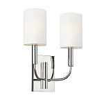 Бра с прямоугольным основанием и 2-мя белыми цилиндрическими льняными абажурами Feiss варинант исполнения - 1 | Loft Concept в Москве