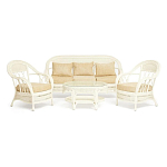 Комплект уличной мебели из ротанга Clara белый варинант исполнения - 1 | Loft Concept в Москве