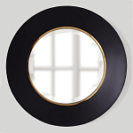 Чёрное настенное зеркало с золотым кантом Porunalia варинант исполнения - 2 | Loft Concept в Москве