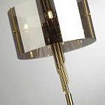 Торшер с круглым плафоном на высокой бронзовой ножке с вертикальным декором из металлических трубок Sohne варинант исполнения - 4 | Loft Concept в Москве