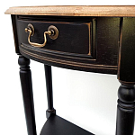 Консоль полукруглая из массива березы с ящиком и полкой в стиле прованс Vintage варинант исполнения - 3 | Loft Concept в Москве