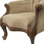 Кресло с мягкой обивкой из светло-коричневого велюра на 4-х деревянных ножках Evelyn Classical Armchair варинант исполнения - 4 | Loft Concept в Москве