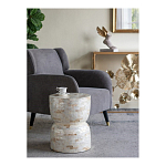 Приставной столик с мозаичным рисунком из раковин устриц Bone Inlay варинант исполнения - 8 | Loft Concept в Москве