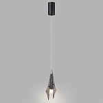 Подвесной светильник с черной металлической основой и рельефным плафоном Glass Pod варинант исполнения - 5 | Loft Concept в Москве