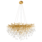 Люстра подвесная с прозрачными стеклянными подвесками в форме капель Диаметр 80 см Droplet Chandelier варинант исполнения - 12 | Loft Concept в Москве