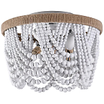 Круглый потолочный светильник с подвесками в виде круглых белых бусин White Beads Ceiling Lamp варинант исполнения - 1 | Loft Concept в Москве