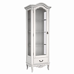 Витрина белая однодверная из массива бука с 4-мя полками и ящиком White Provence варинант исполнения - 2 | Loft Concept в Москве