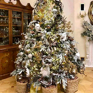 Ель Дизайнерская Украшенная Декором Christmas tree Premium Winter Night