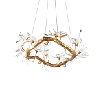 Люстра подвесная с прозрачными стеклянными птичками на ветвях Диаметр 80 см Serip Voa варинант исполнения - 7 | Loft Concept в Москве