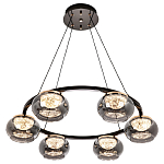 Люстра с круглыми плафонами из дымчато-серого стекла  IONA Grey Glass Chandelier 6 варинант исполнения - 2 | Loft Concept в Москве