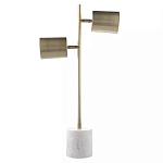 Настольная лампа золотистая на белом мраморном основании Streams of Light варинант исполнения - 2 | Loft Concept в Москве