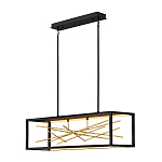 Люстра прямоугольная черного цвета с декором в виде ветвей в золотой отделке Hinkley варинант исполнения - 2 | Loft Concept в Москве