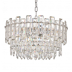 Круглая люстра с хрустальными подвесками на серебряном каркасе Gorgeous Crystal Light варинант исполнения - 3 | Loft Concept в Москве