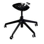 Стул с мягкой бежевой обивкой из велюра и подъемно-поворотным механизмом на черных колесиках Harper Beige варинант исполнения - 3 | Loft Concept в Москве