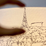 Настольная лампа с принтом на белом тканевом абажуре Roof Garden Lamp варинант исполнения - 3 | Loft Concept в Москве