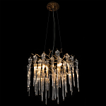 Люстра подвесная круглая в виде ветвей деревьев бронзового цвета с прозрачными подвесками-каплями Droplet Chandelier варинант исполнения - 2 | Loft Concept в Москве