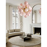 Люстра розовые шары на золотом каркасе Pink Light Bubbles варинант исполнения - 4 | Loft Concept в Москве