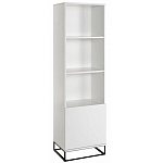 Стеллаж книжный белый с 3-мя открытыми полками и дверкой Strict Lines варинант исполнения - 1 | Loft Concept в Москве