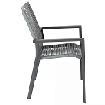 Стул темно-серый с высокой плетеной спинкой и сиденьем Braided Strength варинант исполнения - 2 | Loft Concept в Москве