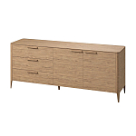 Тумба с 3-мя выдвижными ящиками и 2-мя дверцами из массива дуба Type oak L варинант исполнения - 1 | Loft Concept в Москве