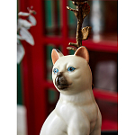 Подсвечник в виде кошки из фарфора с бронзовыми элементами Paradise Cat варинант исполнения - 8 | Loft Concept в Москве